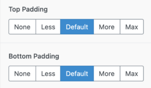 Two options in the content layout settings for adjusting padding between rows